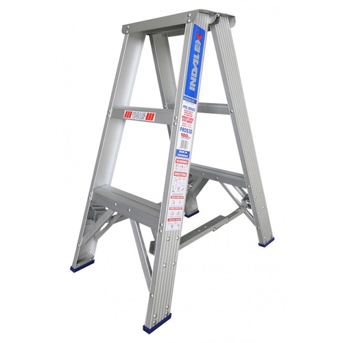 Indalex 3 Step Double Sided Aluminium Step Ladder - 180kg Rated