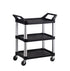 90kg Rated 3 Shelf Commercial Hospitality Cart - Black